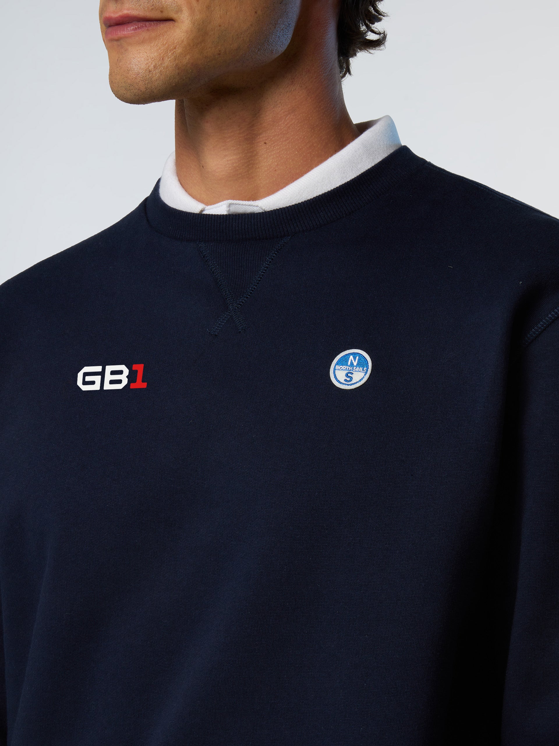Maglia Girocollo con Logo North Sails GB1, Navy Blue