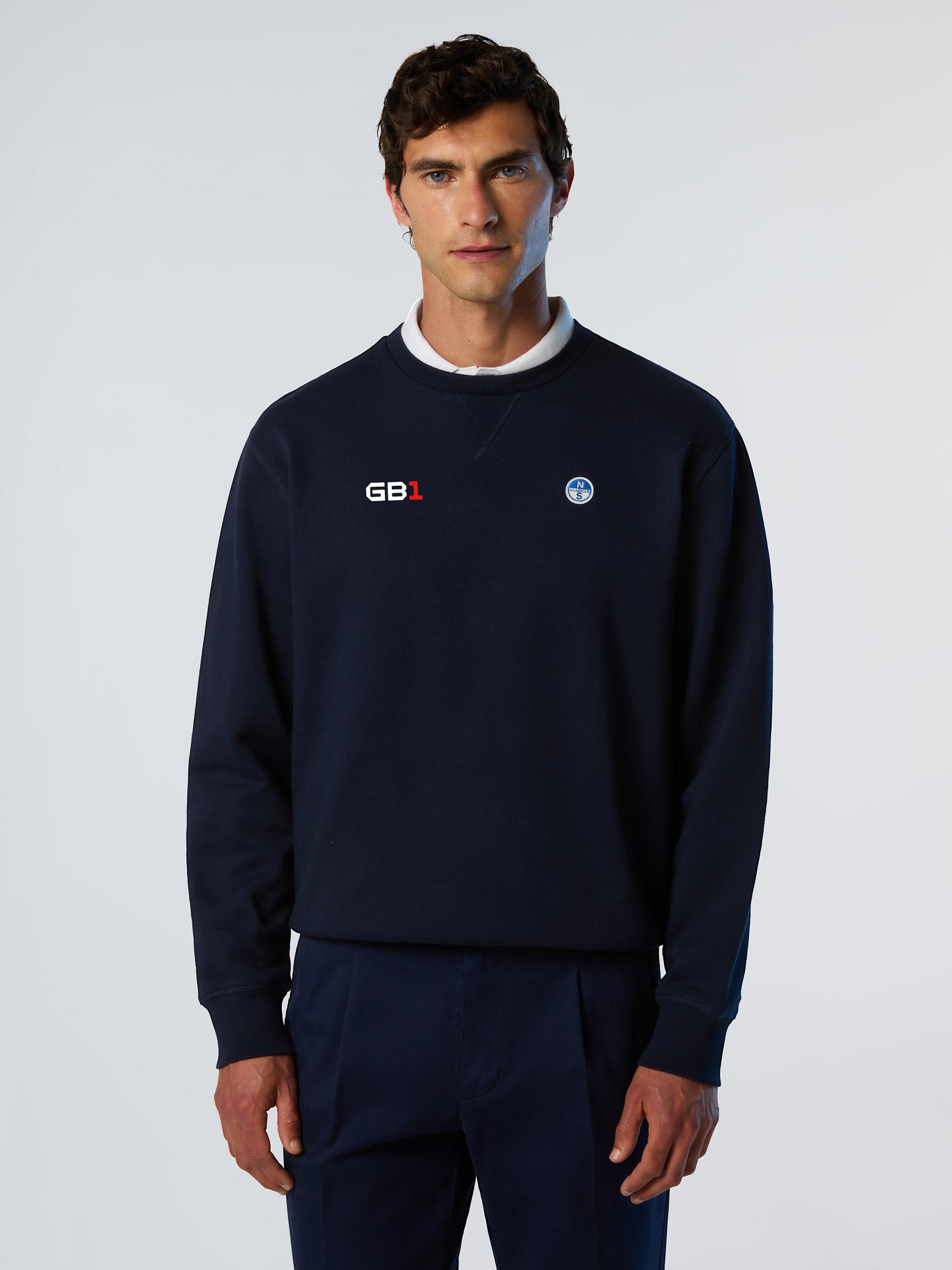 Maglia Girocollo con Logo North Sails GB1, Navy Blue