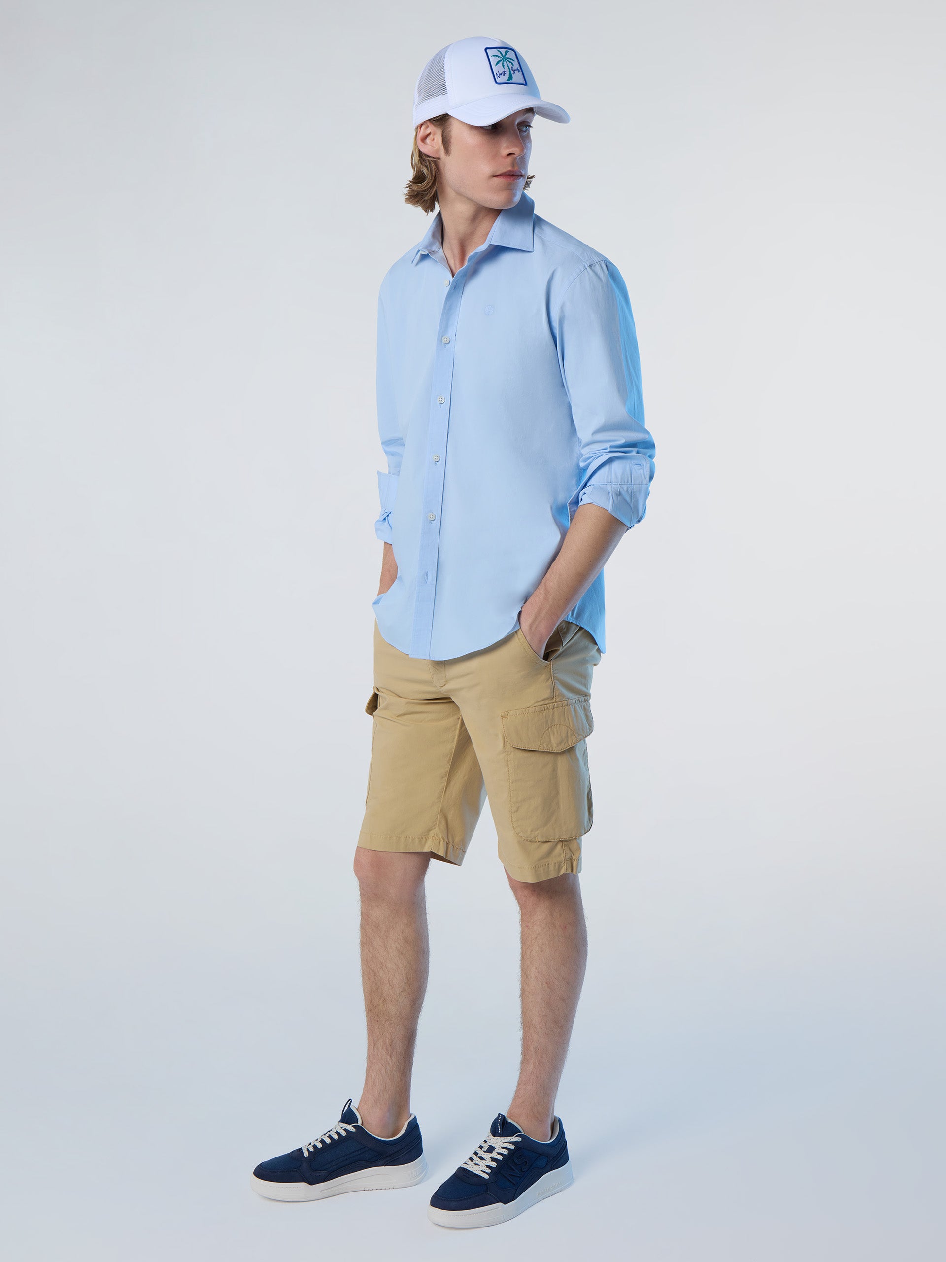 Pantaloni Corti Cargo Regular Fit Collezione North Sails AC38, Miele