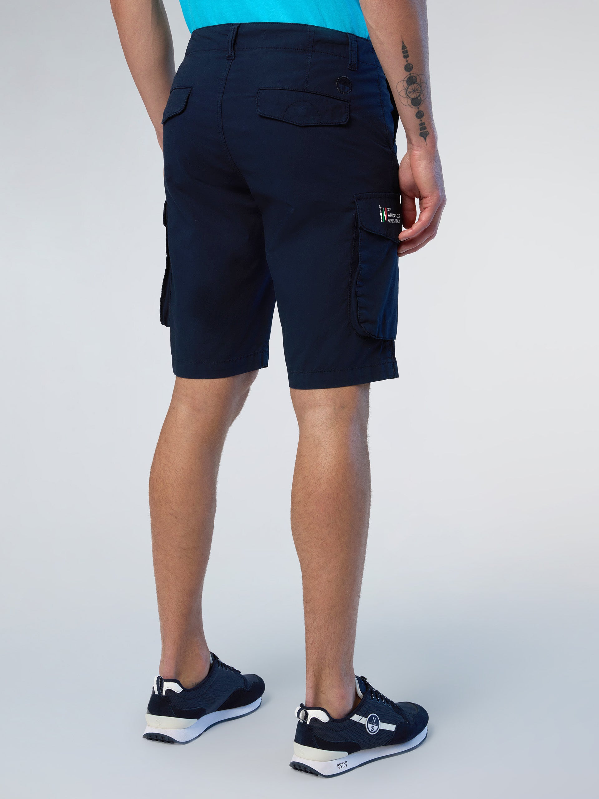 Pantaloni Corti Cargo Regular Fit Collezione North Sails AC38, Navy Blue