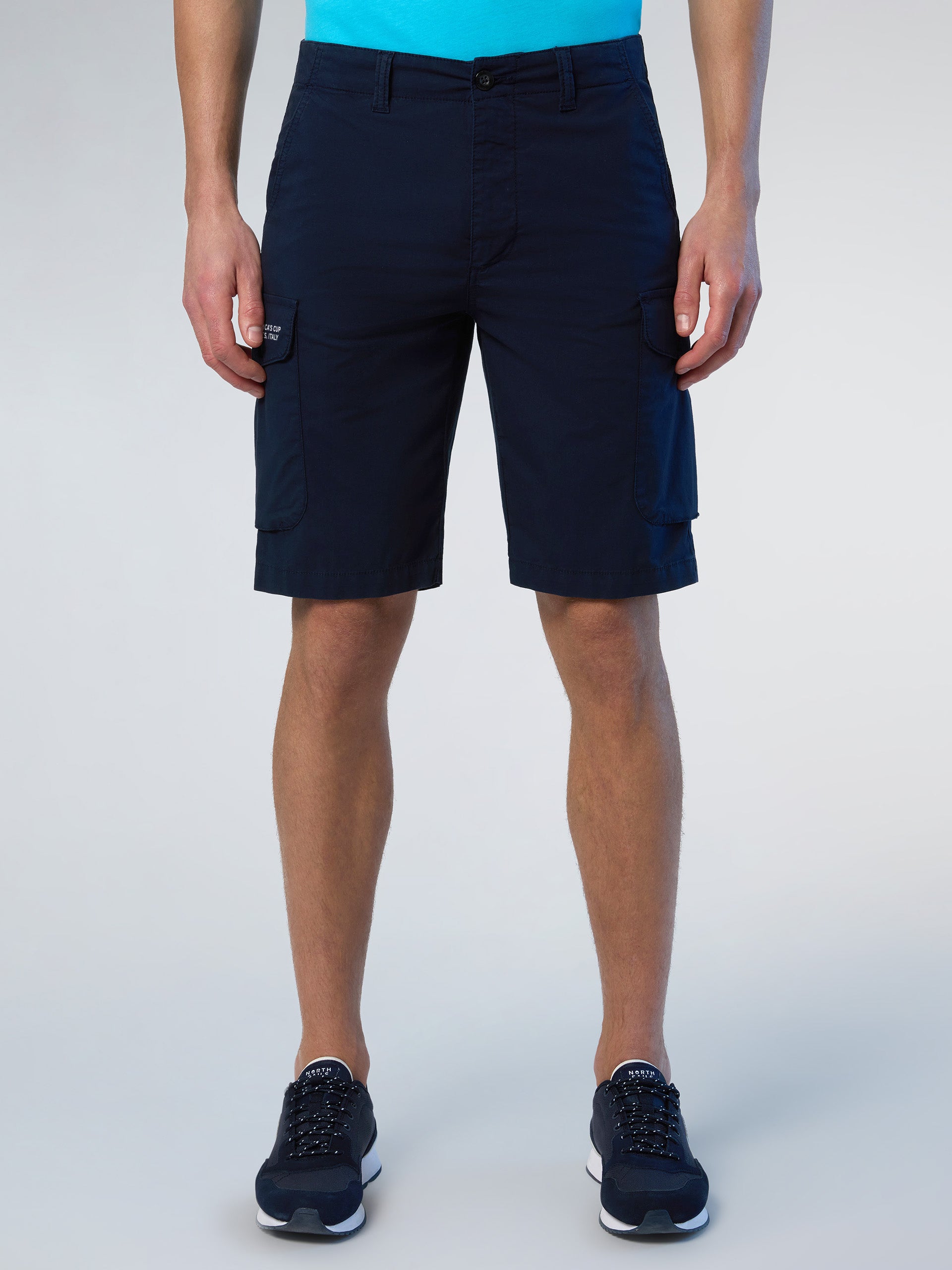 Pantaloni Corti Cargo Regular Fit Collezione North Sails AC38, Navy Blue