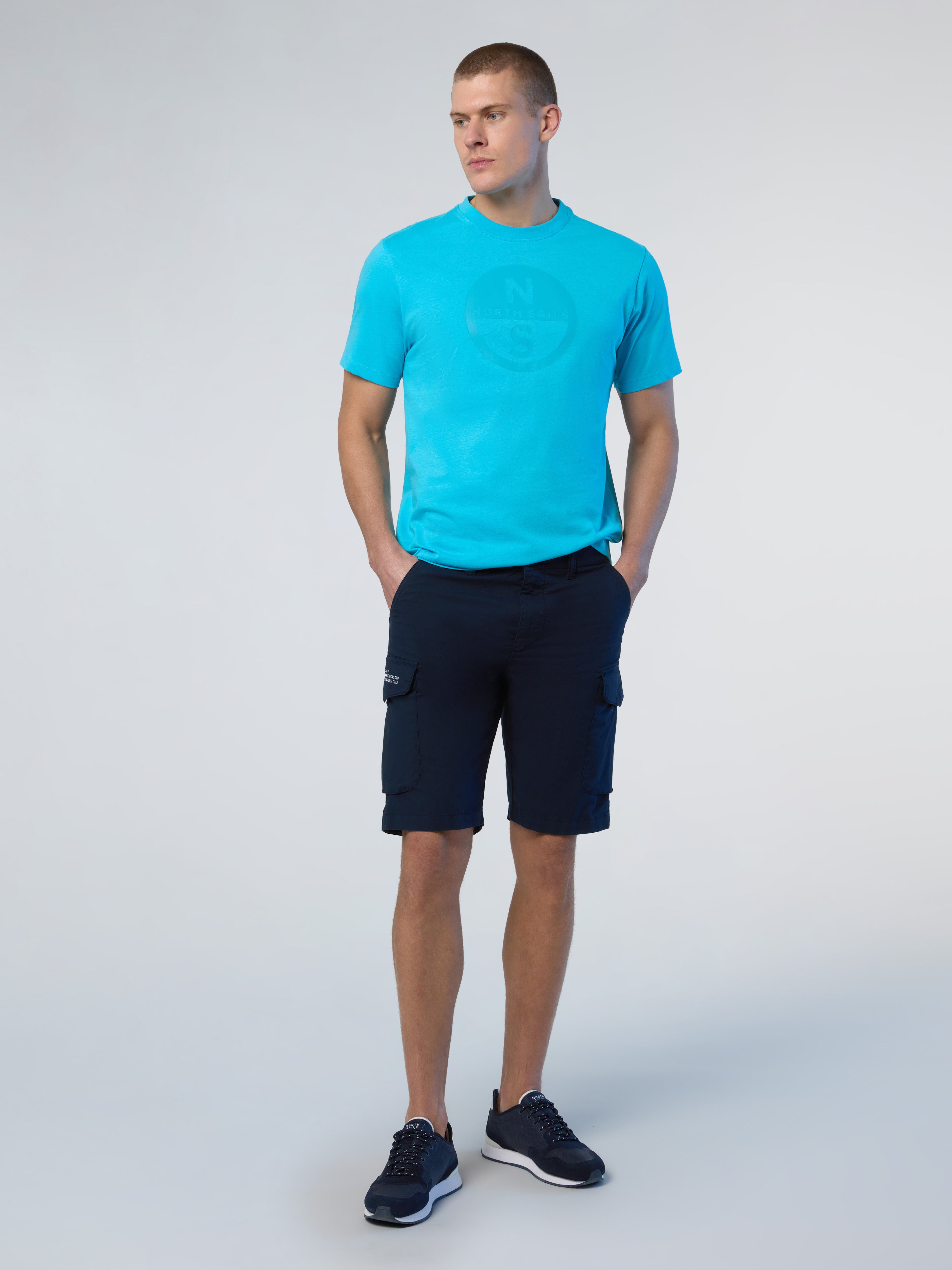 Pantaloni Corti Cargo Regular Fit Collezione North Sails AC38, Navy Blue