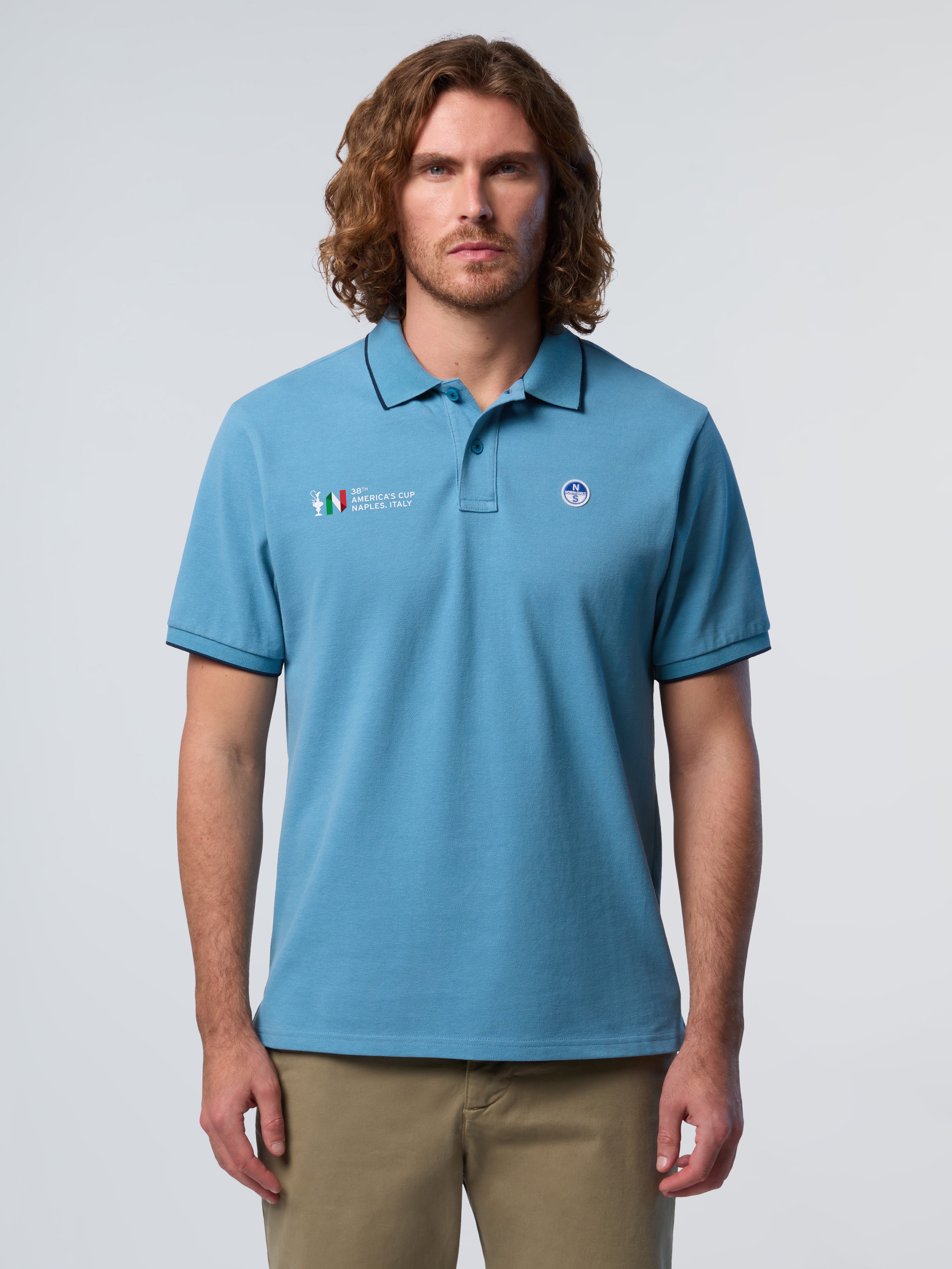 Polo Short Sleeve Collar W/Striped In Contrast North Sails AC38 Collection Niagara
