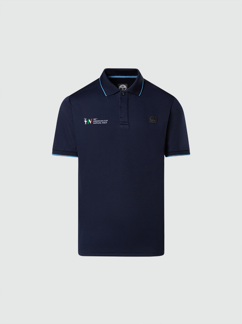 Polo a Maniche Corte con Logo Collezione North Sails AC38 - Navy Blue