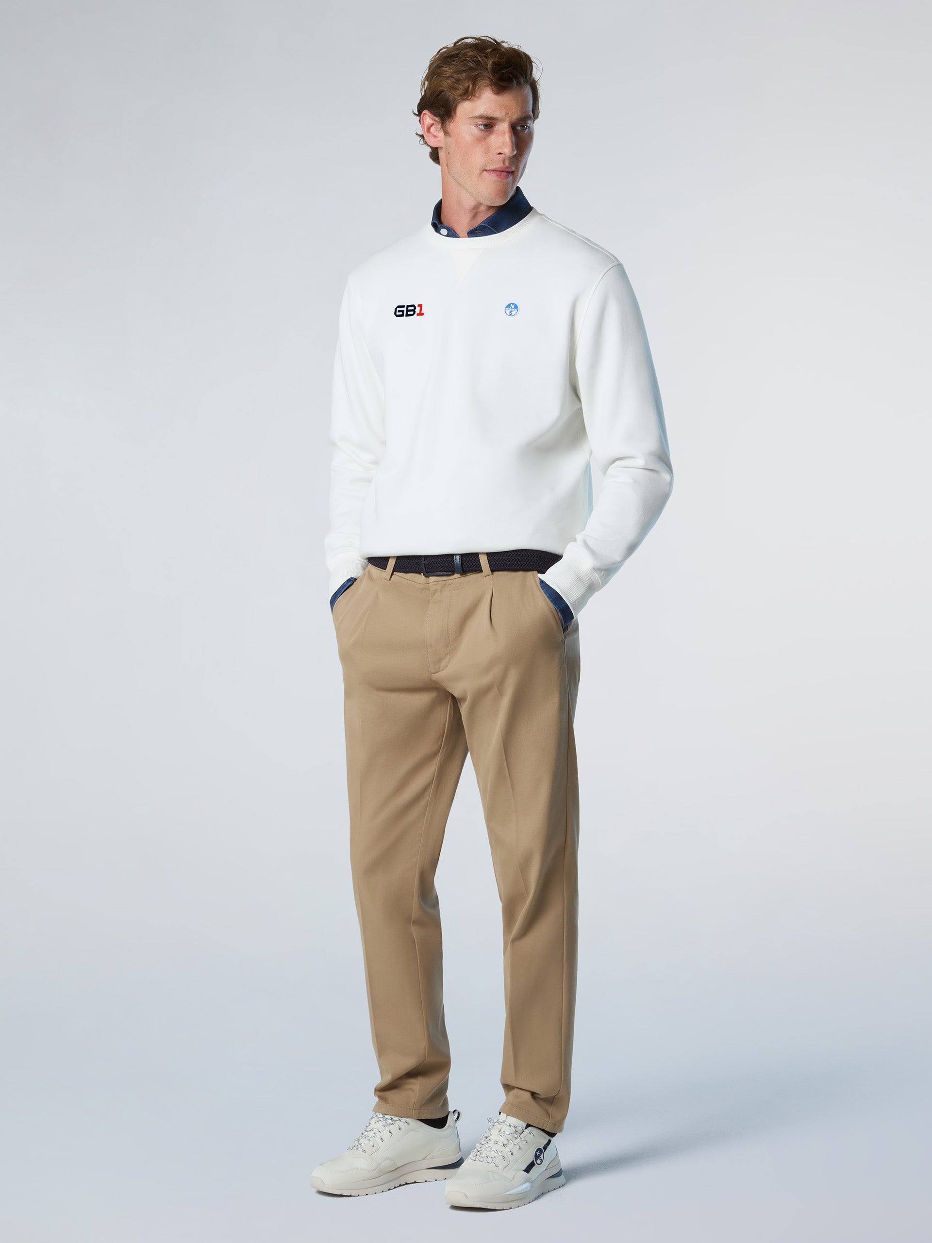 Maglia Girocollo con Logo North Sails GB1, Marshmallow