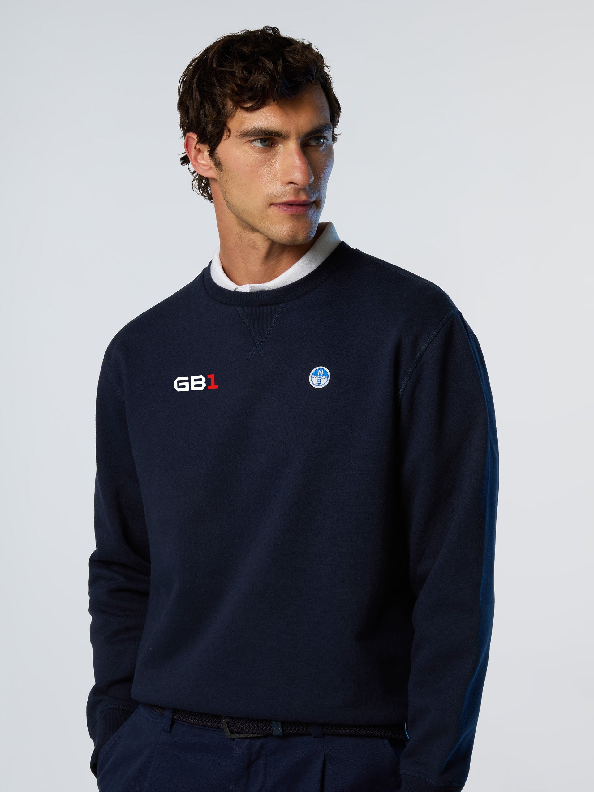Maglia Girocollo con Logo North Sails GB1, Navy Blue