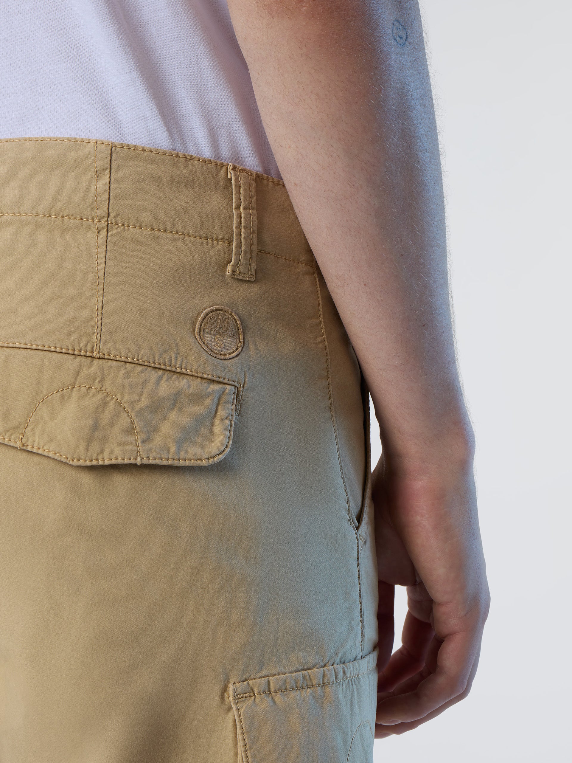 Pantaloni Corti Cargo Regular Fit Collezione North Sails AC38, Miele