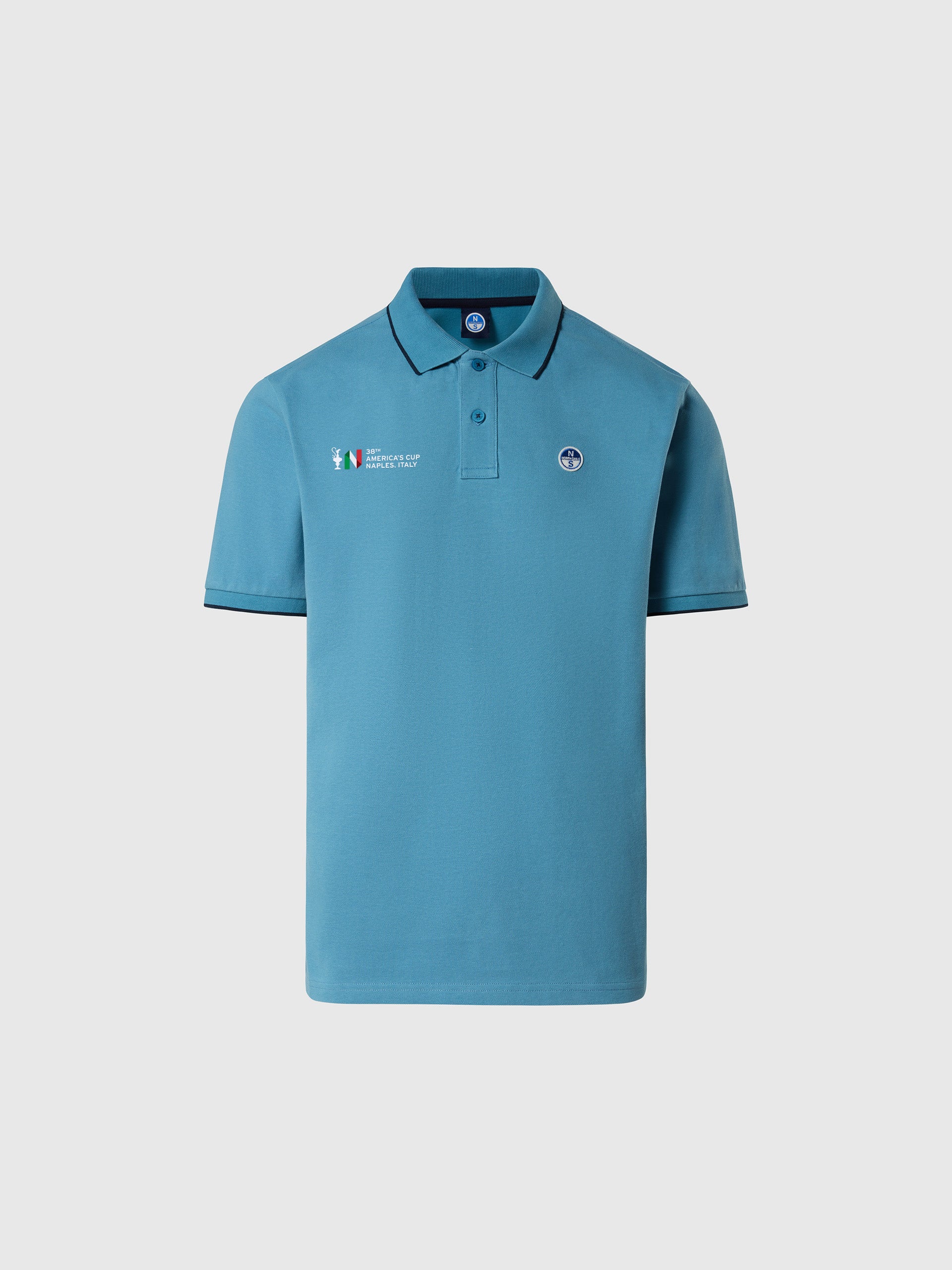 Polo Short Sleeve Collar W/Striped In Contrast North Sails AC38 Collection  Niagara