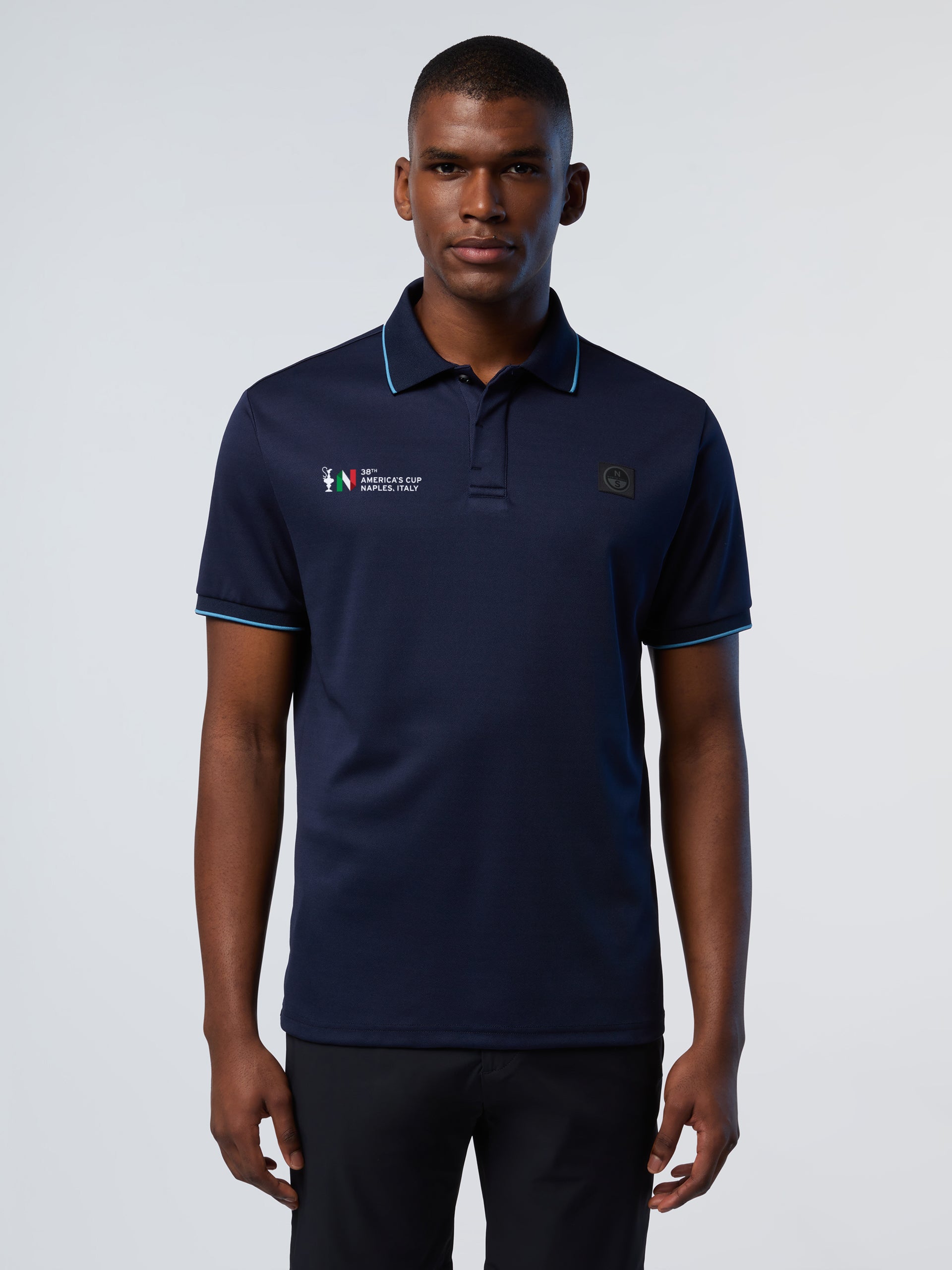 Polo a Maniche Corte con Logo Collezione North Sails AC38 - Navy Blue