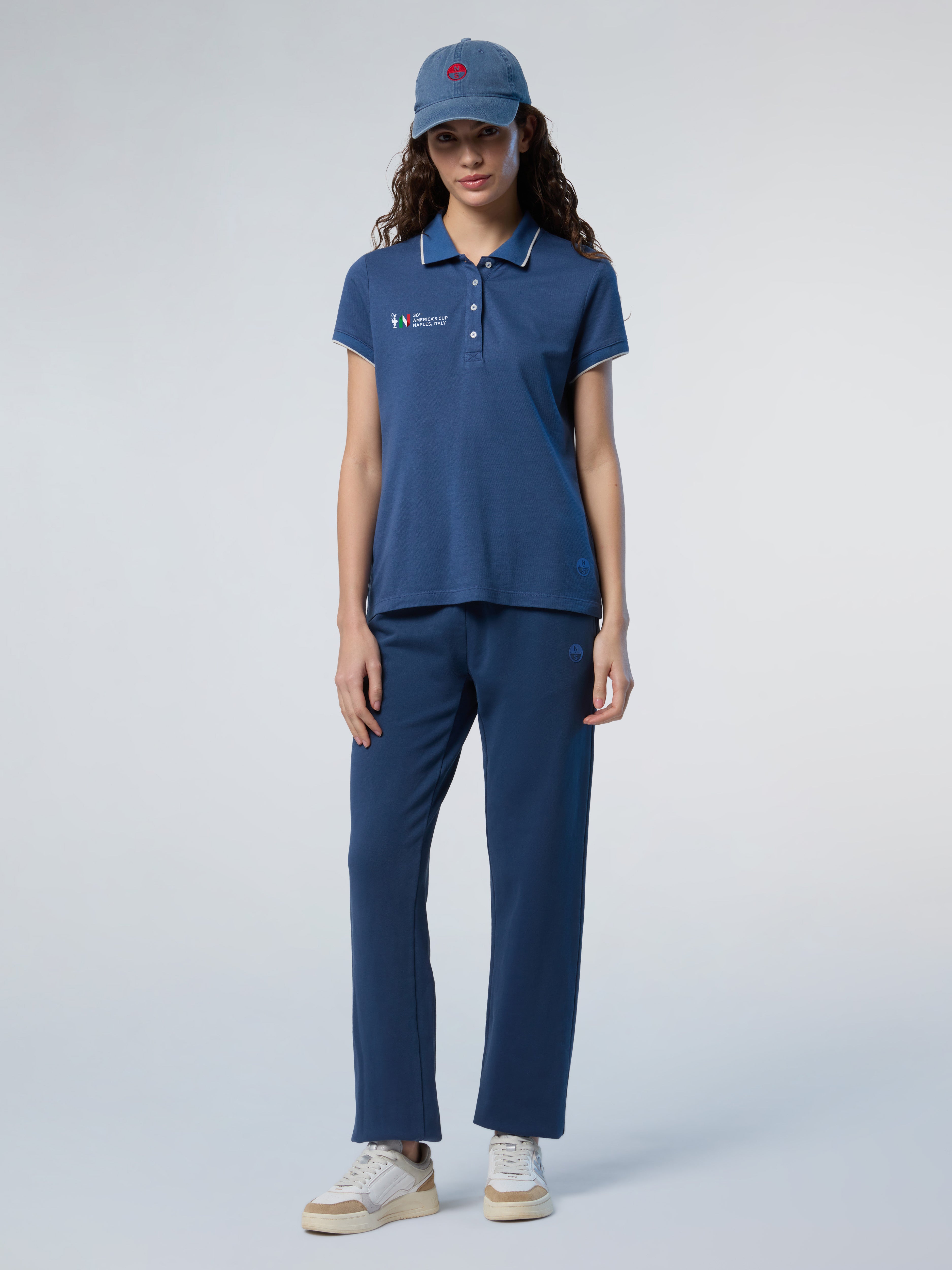 North Sails AC38 Collection Polo with logo, Women, Dark Denim