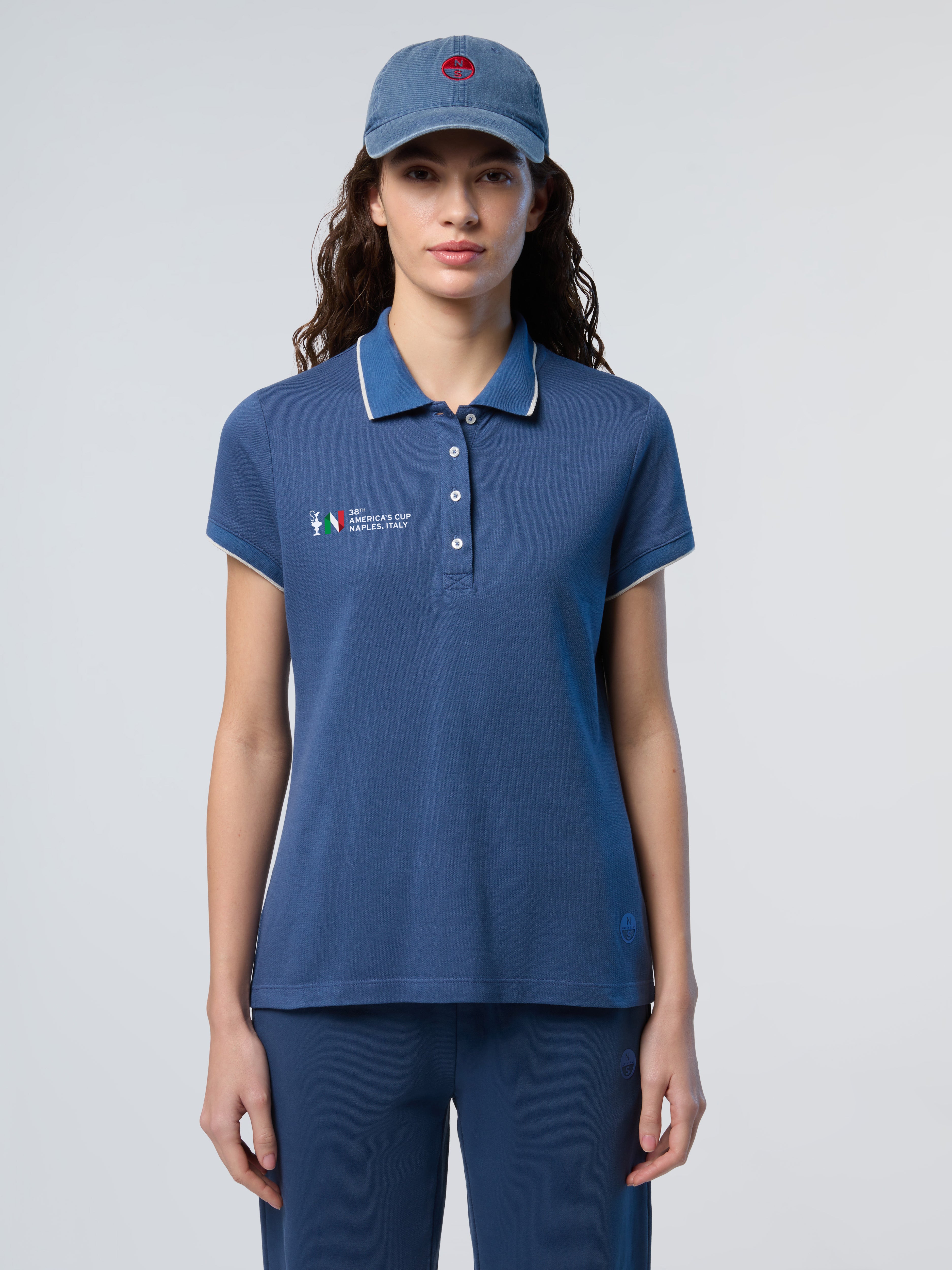North Sails AC38 Collection Polo with logo, Women, Dark Denim