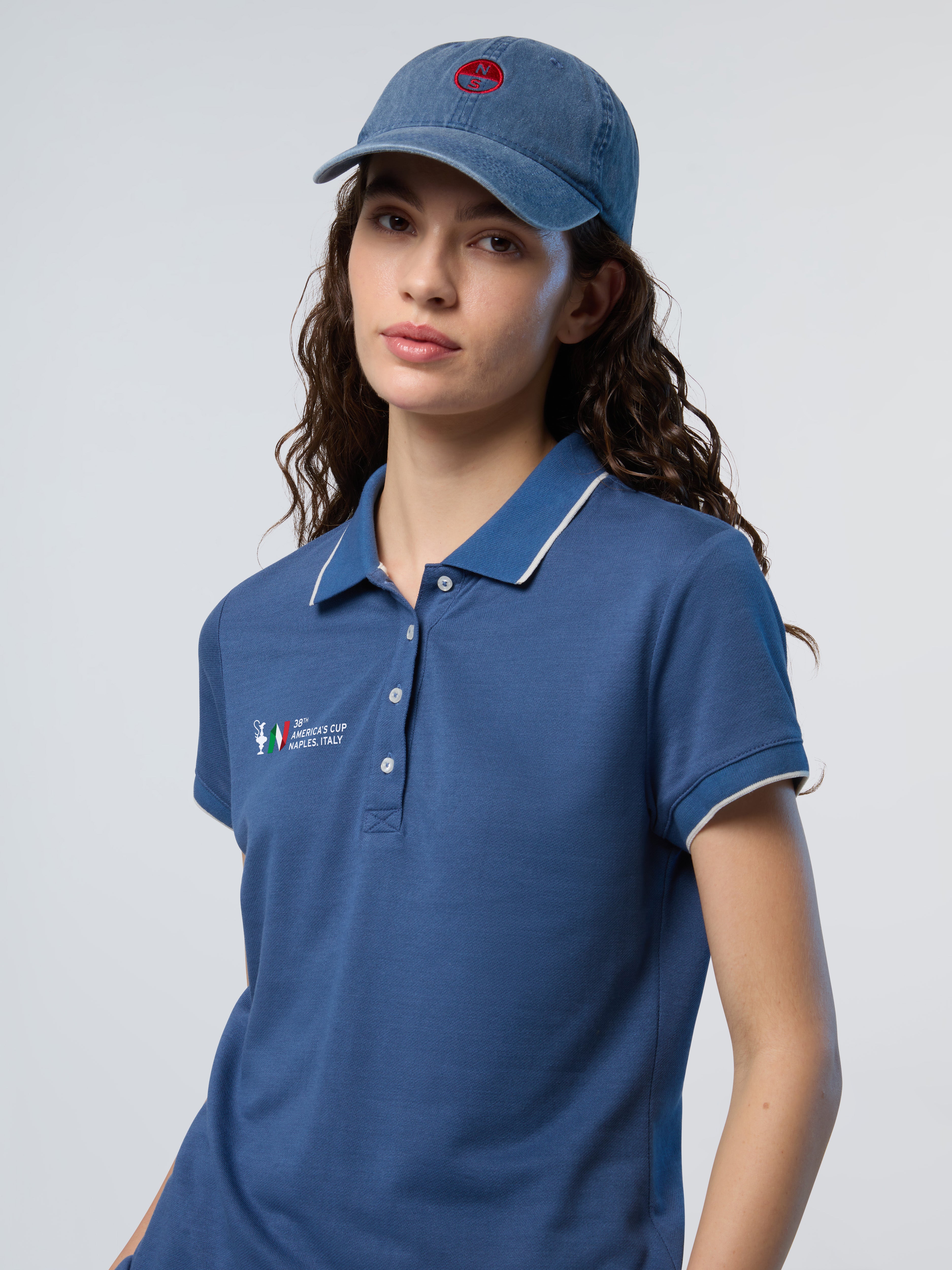 North Sails AC38 Collection Polo with logo, Women, Dark Denim