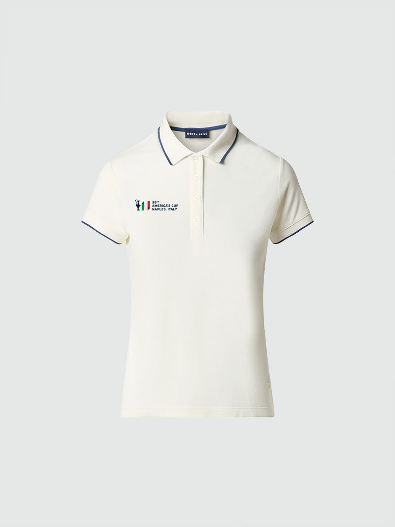 Polo North Sails AC38 Collection con logo, Donna, Marshmallow