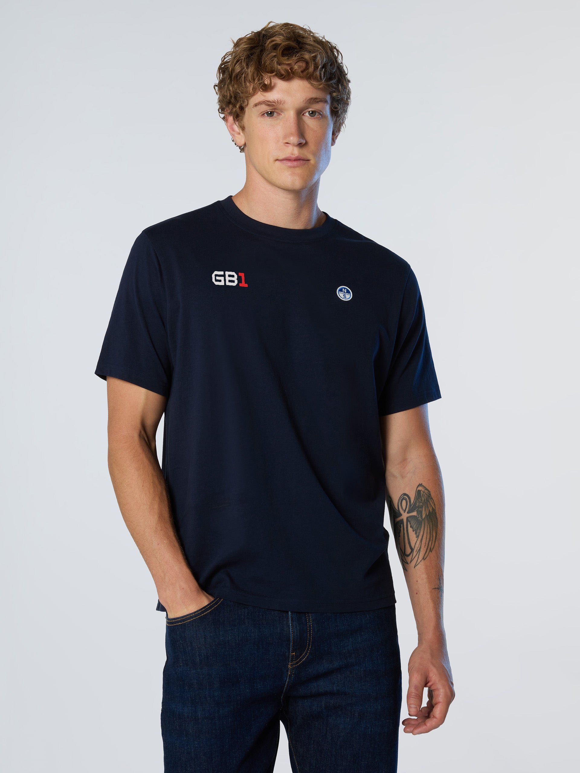 T-shirt a Maniche Corte Basic Bollo North Sails GB1, Blu Navy